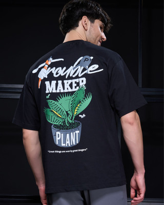 Maxzone Graphic Print, Printed Men Round Neck Black T-Shirt