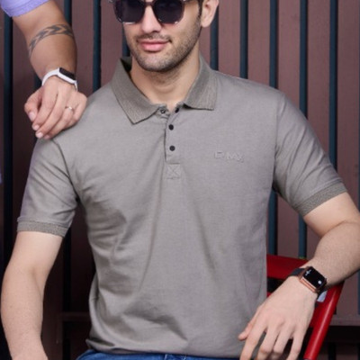 Qudio Solid Men Polo Neck Reversible Black T-Shirt