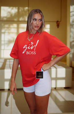 Stylicity Printed Women Round Neck Red T-Shirt