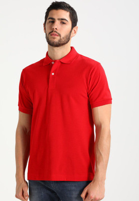SOULSTITCH Solid Men Polo Neck Red T-Shirt