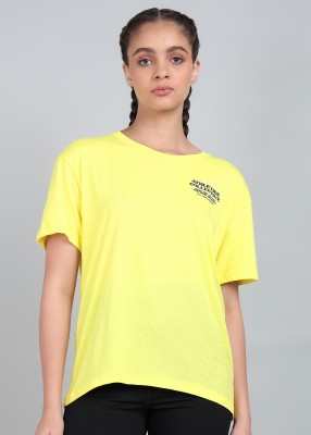 UNDER ARMOUR Graphic Print Women Round Neck Yellow T-Shirt