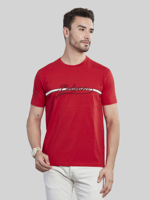 BE POSITIVE Solid Men Round Neck Red T-Shirt