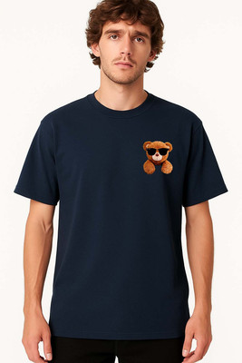 LARRY & EVA Printed Men Round Neck Grey T-Shirt