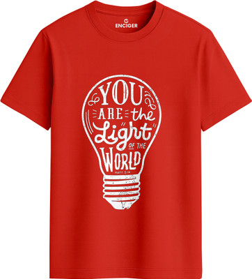 Enciger Printed Men Round Neck Red T-Shirt