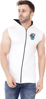 Lawful Casual Printed Men Hooded Neck White T-Shirt