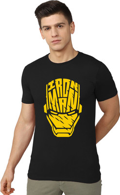 RULEDBYSUN Superhero Men Round Neck Black T-Shirt