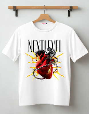 DIBBY Printed Men Round Neck White T-Shirt