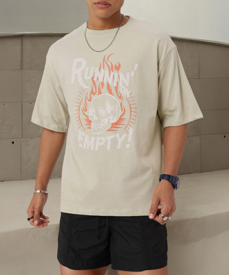 Kook N Keech Printed Men Round Neck Brown T-Shirt