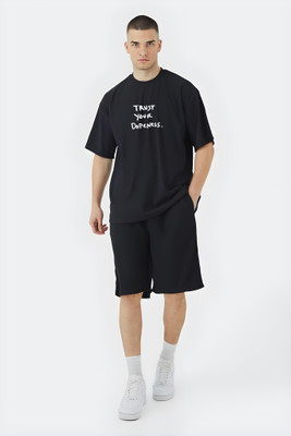 Stitchmeashirt Printed Men Round Neck Black T-Shirt