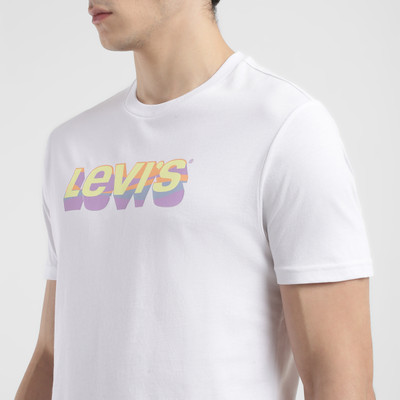 LEVI'S Printed Men Crew Neck White T-Shirt