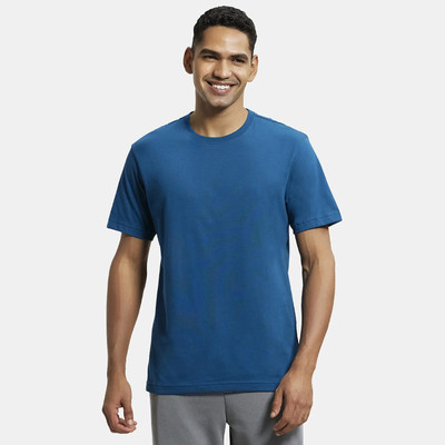 JOCKEY Solid Men Round Neck Dark Blue T-Shirt