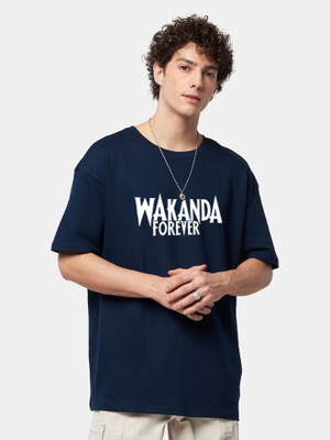 London Crew Graphic Print Men Round Neck Navy Blue T-Shirt