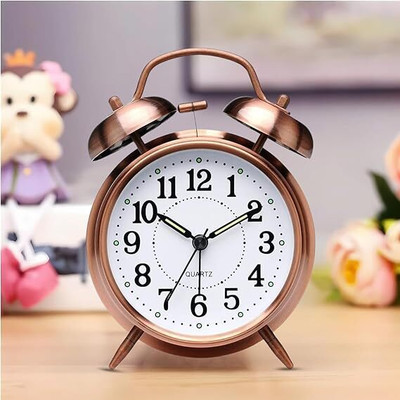 Krunal Enterprise Analog-Digital Copper Color Clock