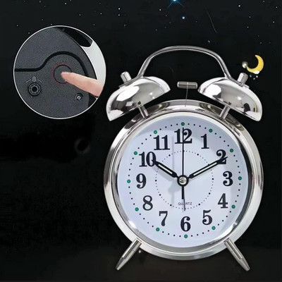 KPDREAMLAND Analog-Digital Silver Clock