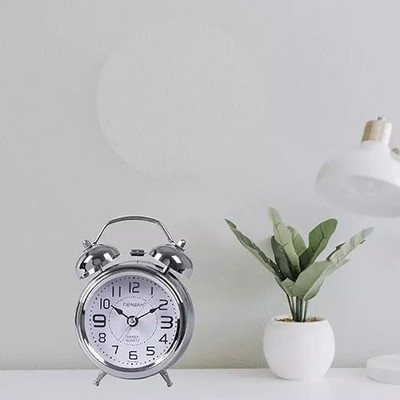 MAHAVEER STORE Digital Silver Clock