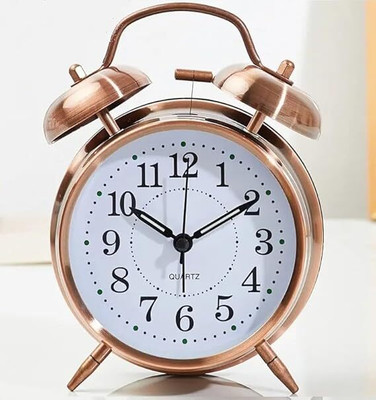 Krunal Enterprise Analog-Digital Copper Color Clock