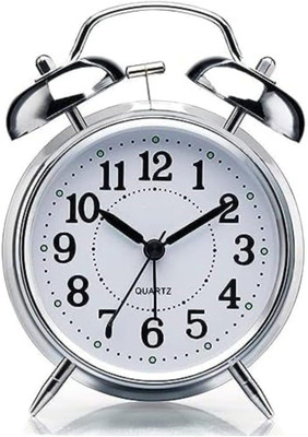 crownsmill Analog Silver Clock