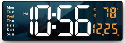 HUYNICEN Digital Orange-White-Orange Clock