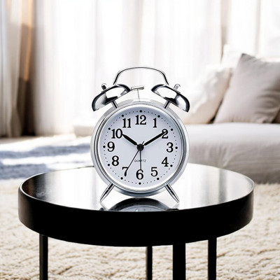 omkarzone Analog Silver Clock