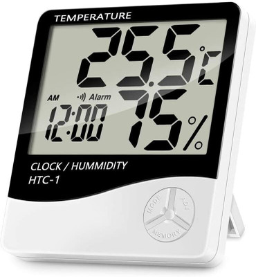 dinojames Digital digital Room Thermometer with Humidity Incubator Meter HTC-1 Thermometer Clock