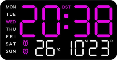 SZELAM Digital Purple Lights Black Body Clock