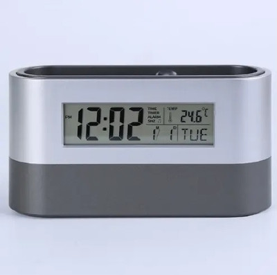 NXZ Digital Silver Clock