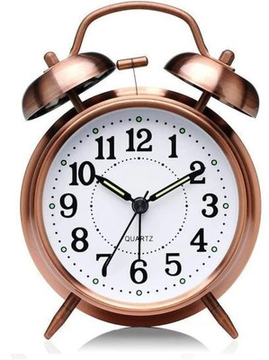 Krunal Enterprise Analog-Digital Copper Color Clock