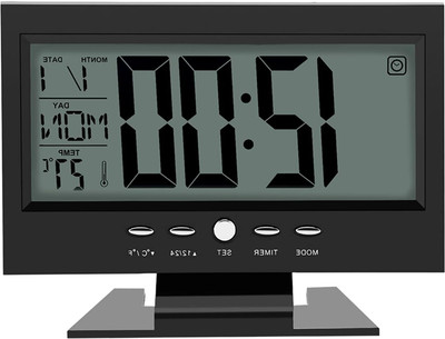 RHONNIUM Digital Black Clock