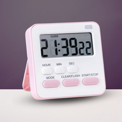 Lellow Digital Fucia Pink Clock