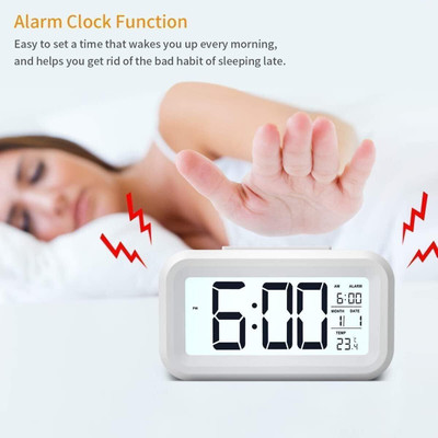 One23POP Digital White Clock