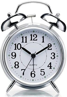 ele Analog Silver Clock