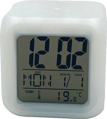 BudheWorld Digital White Clock