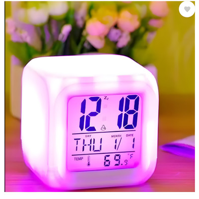 Mansoori Digital 7 Colors Changing Digital Alarm Clock Clock
