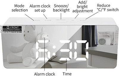 RHONNIUM Digital White Clock