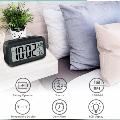 RHONNIUM Digital Black Clock