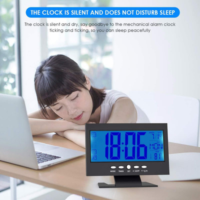 RHONNIUM Digital Black Clock