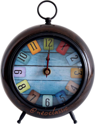 Neo Classic Analog Brown, Blue Clock