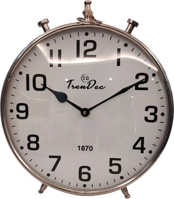 TrenDec Analog Silver Clock