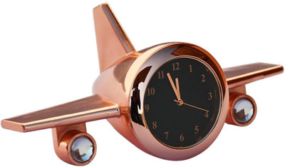 Saugat Traders Analog Aeroplane Table Clock Showpiece for Office Desk, Study Table - Analog Table Clock