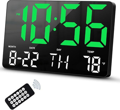 SHREVI IMPEX Digital Green White Digital Wall Clock Rectangle Clock