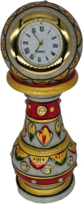 Krafts & Kreations Analog Marble Pillar 14 Cm Multicolor Clock