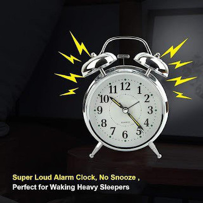 EUHOMI Analog Silver, White Clock