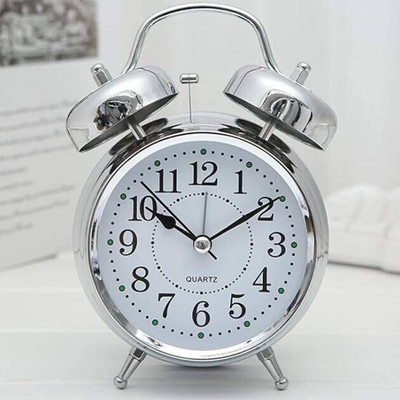 STAR PRIM Analog Silver Clock