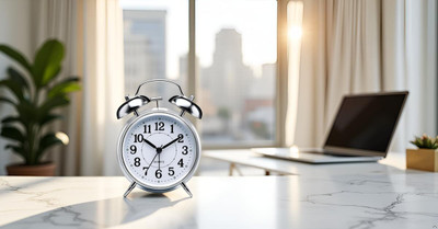 VYNEX Analog Silver Clock