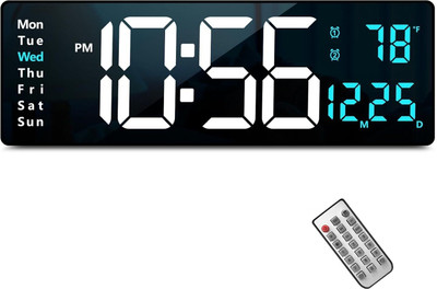Rexmon Digital White, Blue Clock