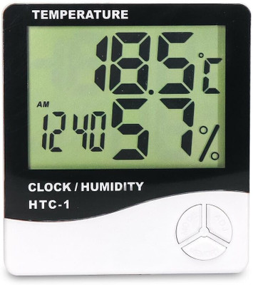 Stadash Digital HTC-1 Digital Hygrometer Thermometer Humidity Meter with Large LCD Display Clock