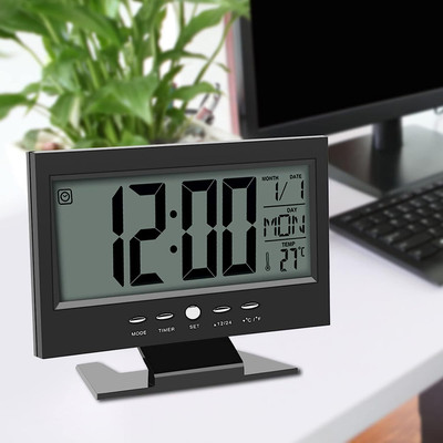 RHONNIUM Digital Black Clock