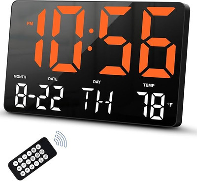 PARYAVARAN Digital White-Orange Clock