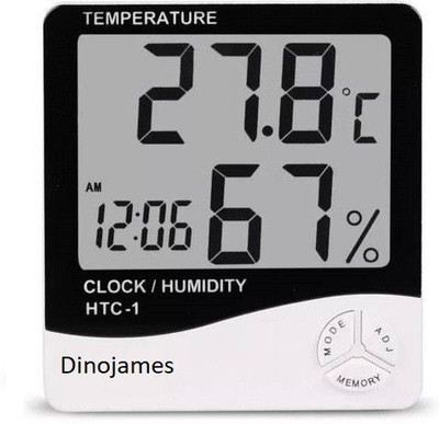 dinojames Digital Black Clock