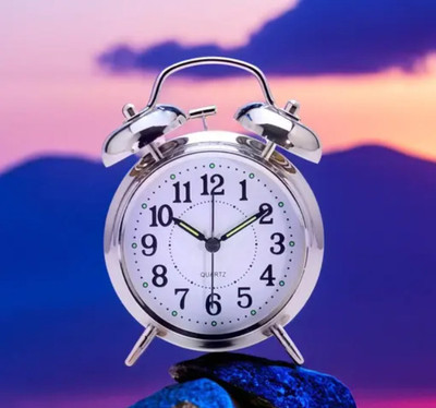 BabaTradeers Analog Silver Clock